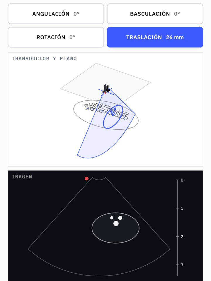 Laboratorio de movimientos · Traslación: el transductor y su plano, y la imagen
